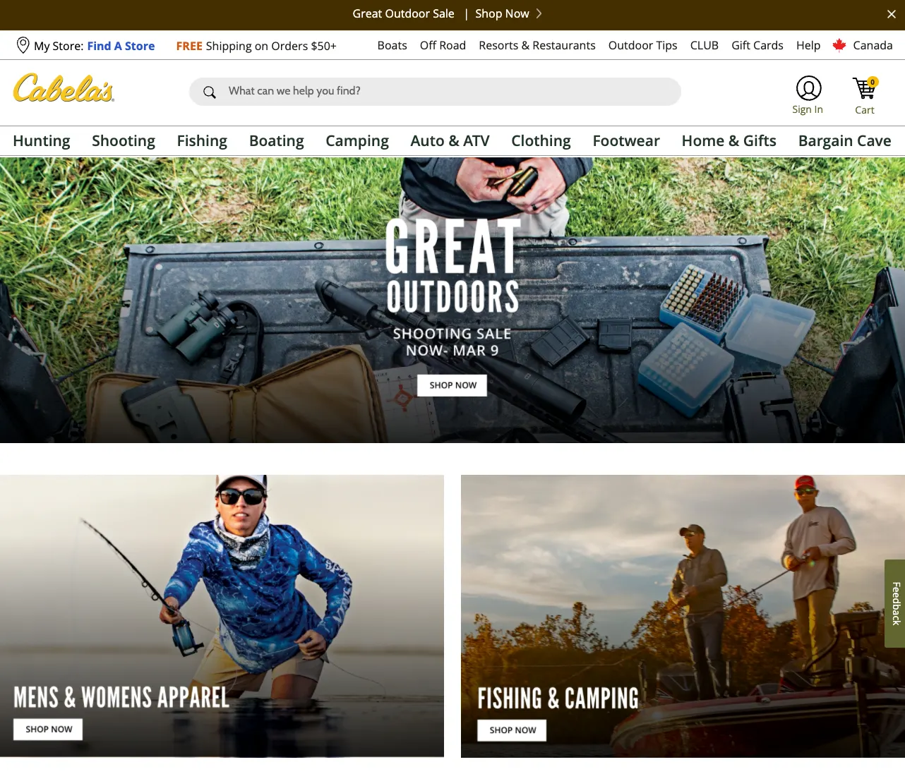 Cabela's Inc.는 사냥, 낚시, 보트 타기, 캠핑, 사격 및 기타 야외 레크리에이션 상품을 전문으로 하는 소매업체로 온라인으로 브랜드 강화하는데 성공했다.