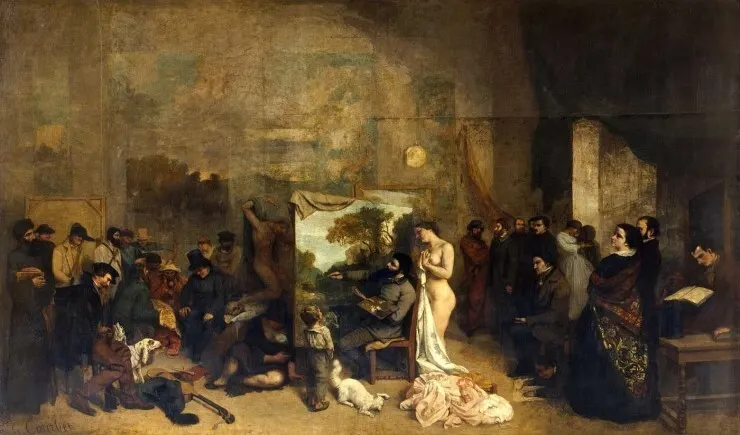 사실주의의 대표 화가인 쿠르베의 The Painter Studio(1855)