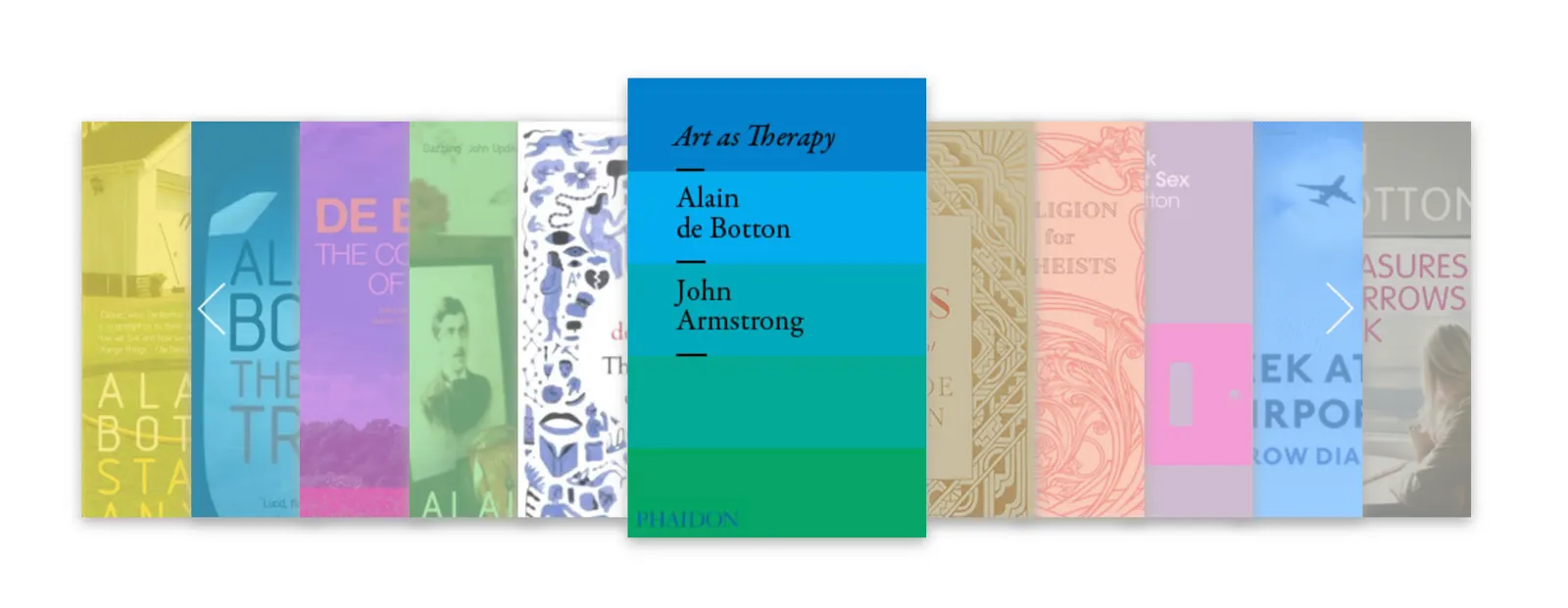 알랭 드 보통의 저서들 출처 https://www.alaindebotton.com/